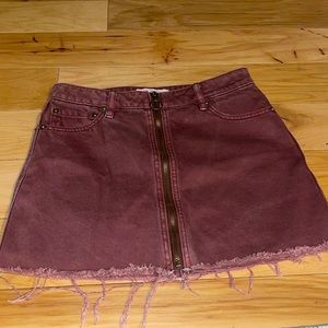 3 for $25!   Free People Maroon Zip Mini skirt